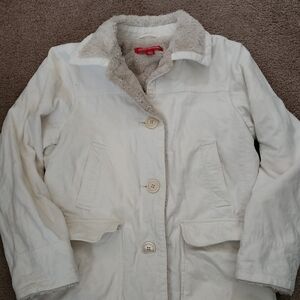 Gloria Vanderbilt White Teddy Jacket Soft Texture